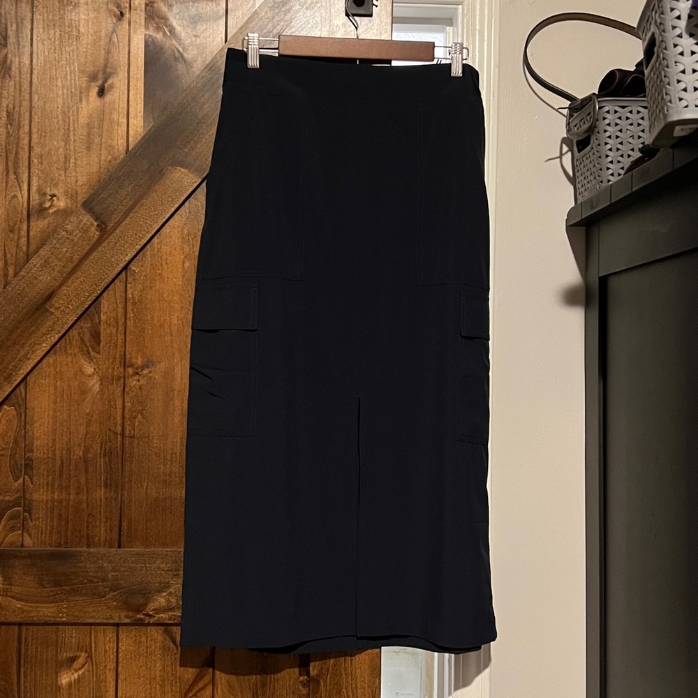 Navy and black Midi Skirts with Pockets